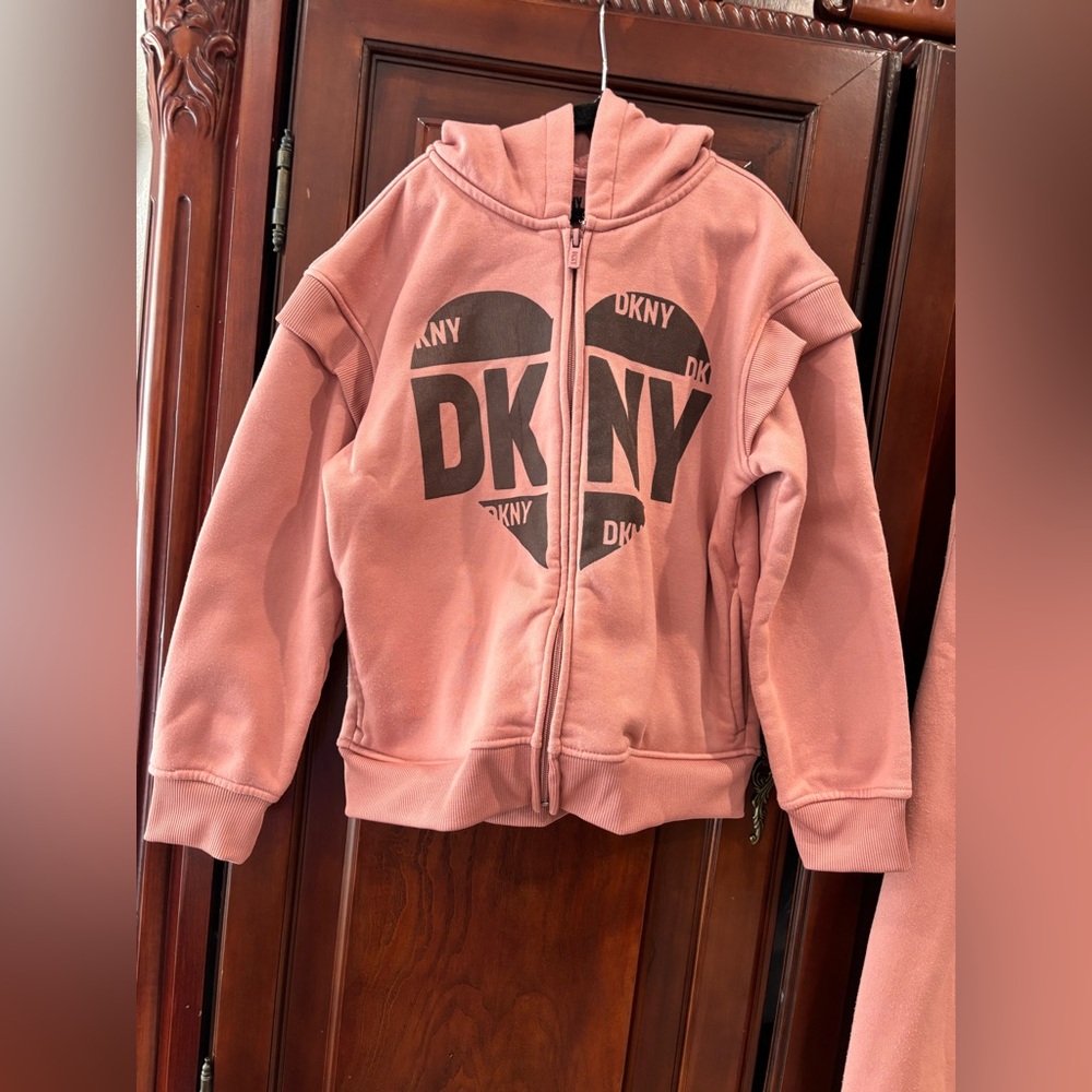 DKNY Kids Coral Sweatpants & Hoodie Set - Picture 2 of 10